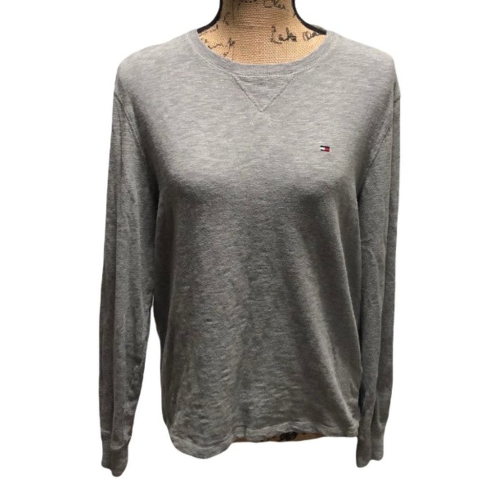 {Tommy Hilfiger} Gray Crewneck Sweater